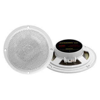 Pyramid® - 100W 2-Way 4-Ohm 5.25" White Flush Mount Speakers, Pair