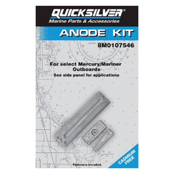 original Quicksilver Anoden Kit 8M0107546 Aluminium Mercury 40-115PS 4-T Anode 
