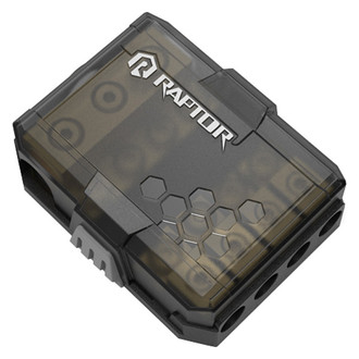 Raptor® - PRO Series mini-ANL Fused Gold Plated 4-Position Power Distribution Block (3 x 0/1 or 4 AWG In, 4 x 4 or 8 AWG Out)