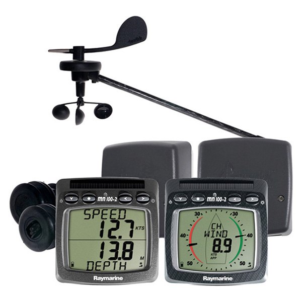 Raymarine® - T104 Wind/Speed/Depth/Temperature Wireless Instrument Kit with Thru-Hull Transducer and NMEA Support