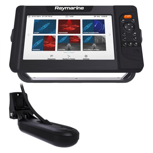 Raymarine® - Element™ 9 HV 9" Fish Finder/Chartplotter with HV-100 HyperVision™ Transducer, Navionics+ US/Canada Charts