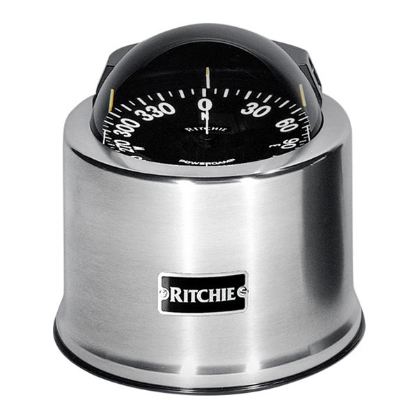 Ritchie® - Globemaster™ SP-5 Black/Polished Stainless Steel Binnacle Mount Compass