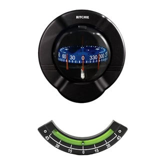 Ritchie® SR2 - Venture™ Black Bulkhead Mount Compass with Clinometer