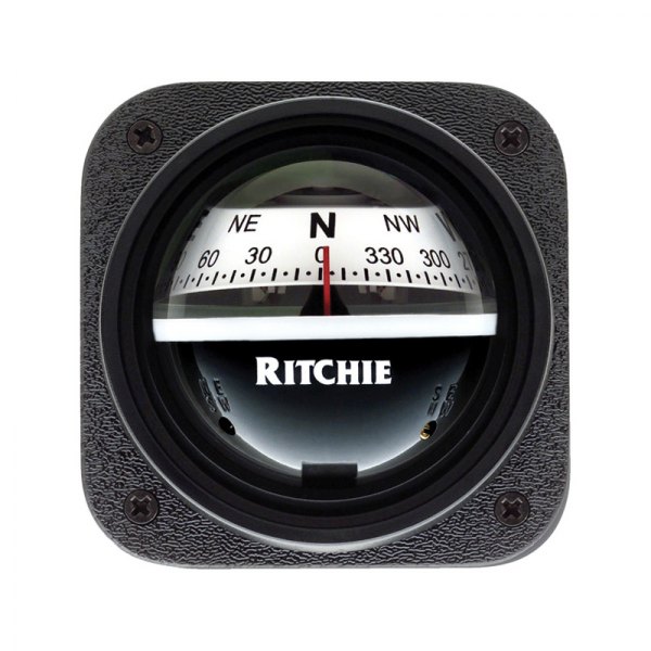 Ritchie® - Explorer™ Black/White Bulkhead Mount Compass