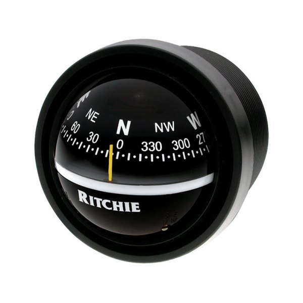 Ritchie® - Explorer™ Black Bulkhead Mount Compass