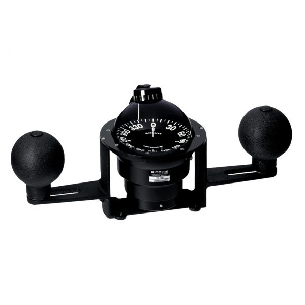 Ritchie® - Globemaster™ Black Binnacle Mount Compass with Quadrantal Correctors