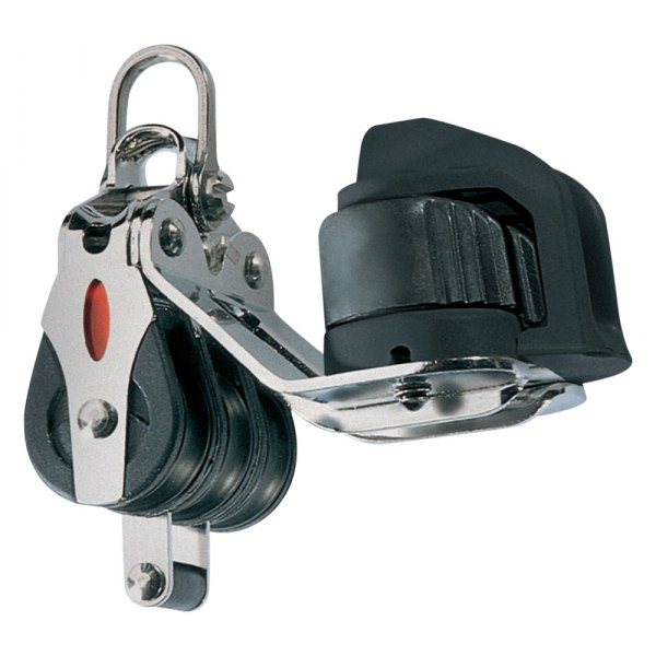 Ronstan® - 20 Series Ball Bearing Shave Triple Utility Block with Becket, Cam Cleat & 2-Axis Shackle for 1/4" D Lines
