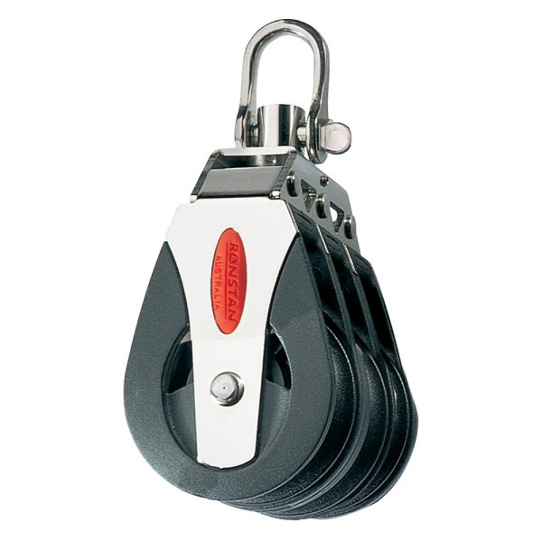 Ronstan® - 40 Series Ball Bearing Sheave Triple Utility Block with Swivel Shackle for 3/8" D Lines