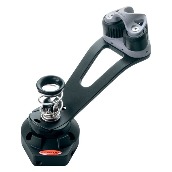 Ronstan® - Black/Red Fibre Reinforced Ball Bearing Swivelling Cam Cleat Base with Fairlead for 1/2" D Ropes