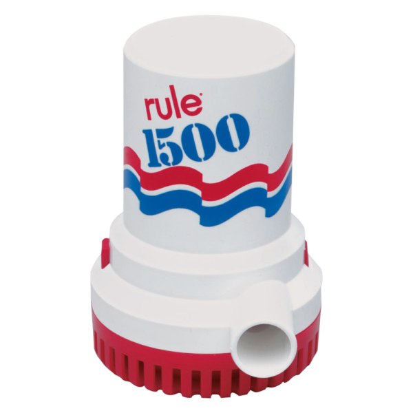 Rule Pumps® - 12 V 1500 GPH Electric Impeller Submersible Bilge Pump with 5.9' Cable