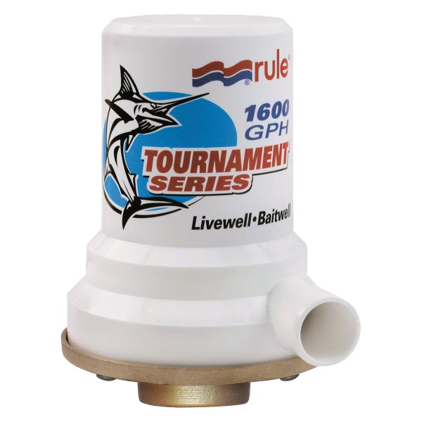 Rule Pumps® - Tournament Series 12 V 1600 GPH Electric Impeller Livewell Pump