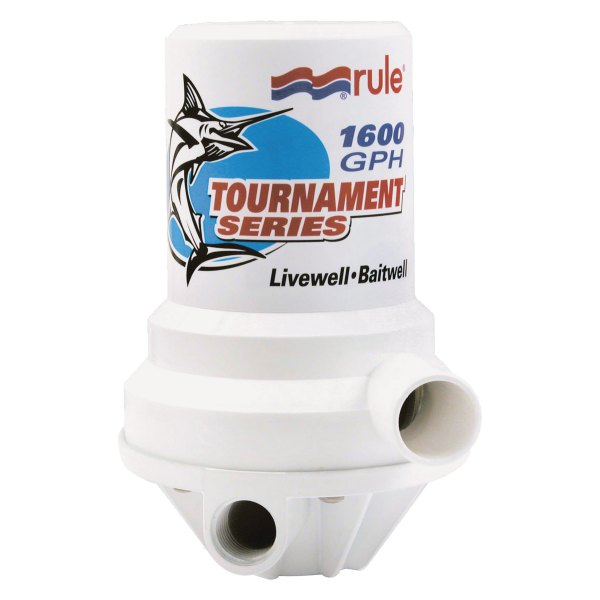Rule Pumps® - Tournament Series 12 V 1600 GPH Electric Dual Port Impeller Livewell Pump