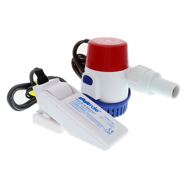 Rule Pumps® - 12 V 360 GPH Electric Standard Impeller Submersible Bilge Pump with Float Switch