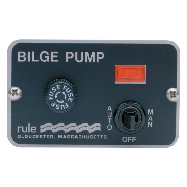 Rule Pumps® - Deluxe 12 V 3-Way Bilge Pump Panel Lighted Switch