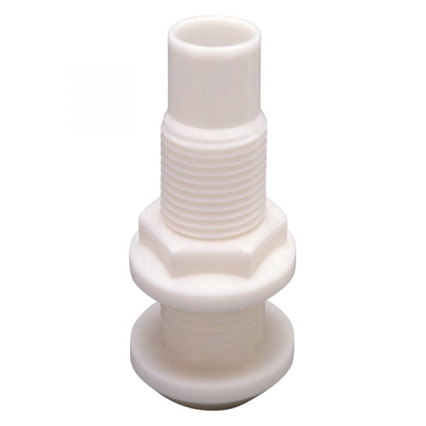 Rule Pumps® - Straight Plastic White Thru-Hull Fitting for 3" D Hose