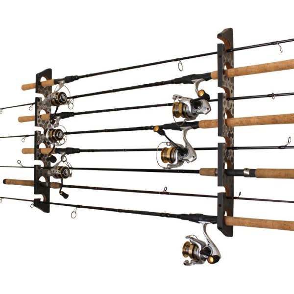 Rush Creek Creations® - Gray/White Wood Wall & Ceiling Vertical 2-in-1 8-Rod Rack