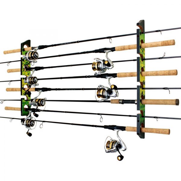 Rush Creek Creations® - Green/Yellow Wood Wall & Ceiling Vertical Scale 2-in-1 8-Rod Rack