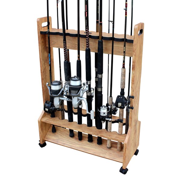 Rush Creek Creations® - 360° American Cherry Double Sided Rolling 16-Rod Rack