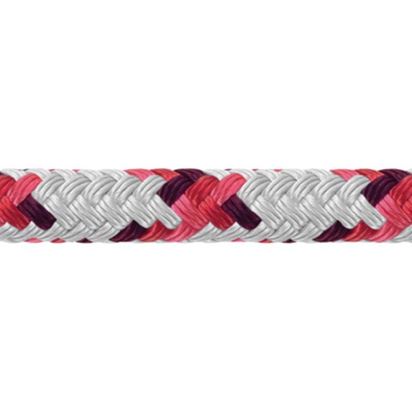 Samson Rope® - XLS3 13/32" D x 500' L White Polyester Double Braid Multi-Purpose Line with Red Tracer