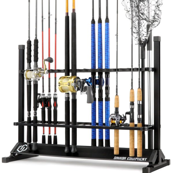 Savior Equipment® - Carbon Black Aluminum Vertical Fishing 36-Rod Rack