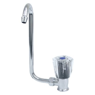 Scandvik® - Chrome Plated Brass Cold Water Folding Faucet with Clear Acrylic Knob