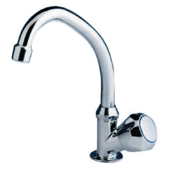 Scandvik® - Chrome Plated Brass Swivel Spout Cold Water Faucet with Chrome Plated ABS Plastic Knobs