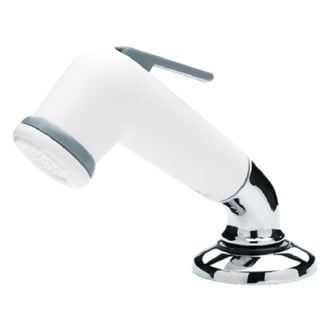 Scandvik® - Glass Reinforced Plastic White Elbow Sprayer with 6' L White Nylon Hose