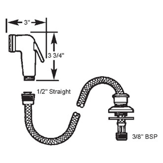 Scandvik® - Glass Reinforced Plastic White Pull Out Sprayer with 6' L Chrome Flex Hose
