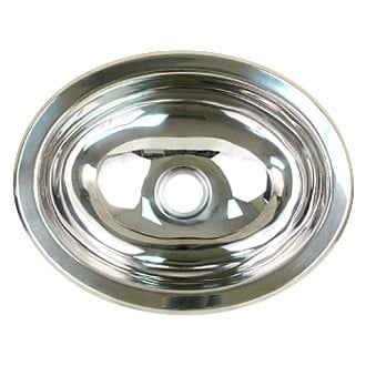 Scandvik® 10280 - 13-1/4" L x 10-1/2" W Stainless Steel Polished Oval Single Bowl Kitchen Sink