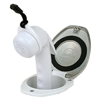 Scandvik® - Euro Stainless Steel White Shower with 6' L White Nylon Hose