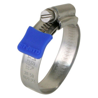 Scandvik® - 0.5" D Stainless Steel Worm Drive Hose Clamps with Tail Sleeves, 100 Pieces