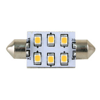 Scandvik® - 37mm L 12/24V DC 90lm Warm White Festoon Base LED Light Bulb