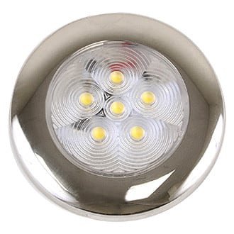 Scandvik® - 2.75"D 12/24V DC 95lm White Surface Screw Mount LED Courtesy Light with Switch