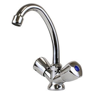 Scandvik® - Classic Chrome Plated Brass J-Spout Hot & Cold Water Swivel Galley Faucet