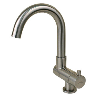 Scandvik® - Brushed Passivated 304 Stainless Steel J-Spout Cold Water Folding Faucet
