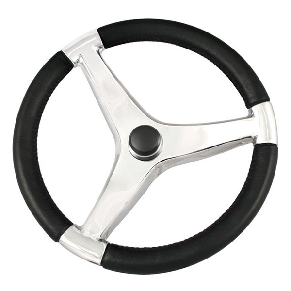 Schmitt & Ongaro® - Evo Pro Series 13-1/2" D Black PU Coated Stainless Steel Steering Wheel