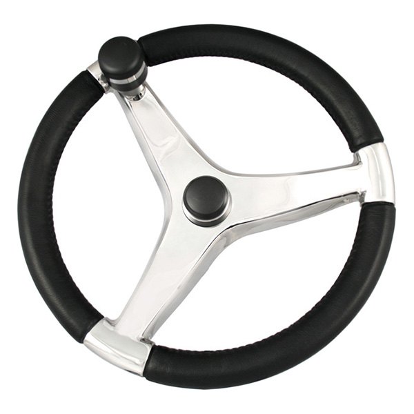 Schmitt & Ongaro® - Evo Pro Series 15-1/2" D Black PU Coated Stainless Steel Steering Wheel with Control Knob
