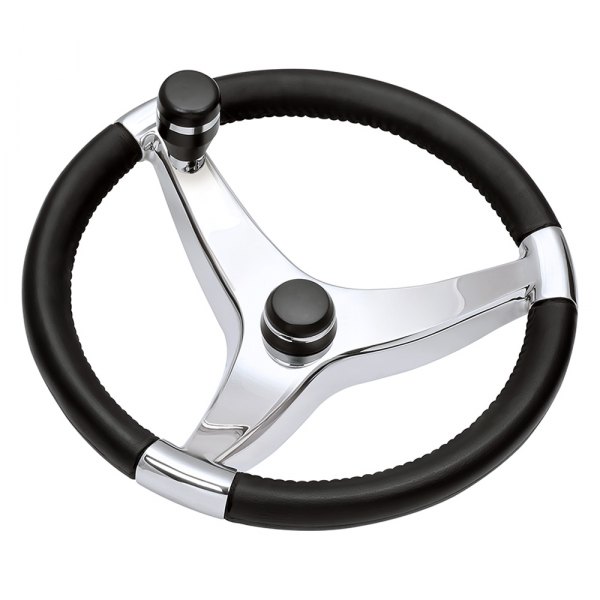 Schmitt & Ongaro® - Evo Pro Series 13-1/2" D Black PU Coated Stainless Steel Steering Wheel with Control Knob