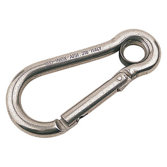 Sea Dog® - 3-1/8" L Stainless Steel Spring-Loaded Carabine Hook with Eye Insert, Bulk
