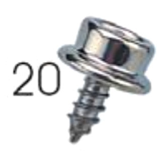 Sea Dog® - 3/8" Nickel Plated Brass/Metal Screw Canvas Snap Stud, 6 Pieces