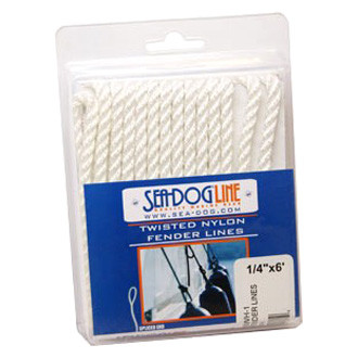 Sea Dog® - 3/8" D x 8' L White Nylon 3-Strand Twisted Fender Line