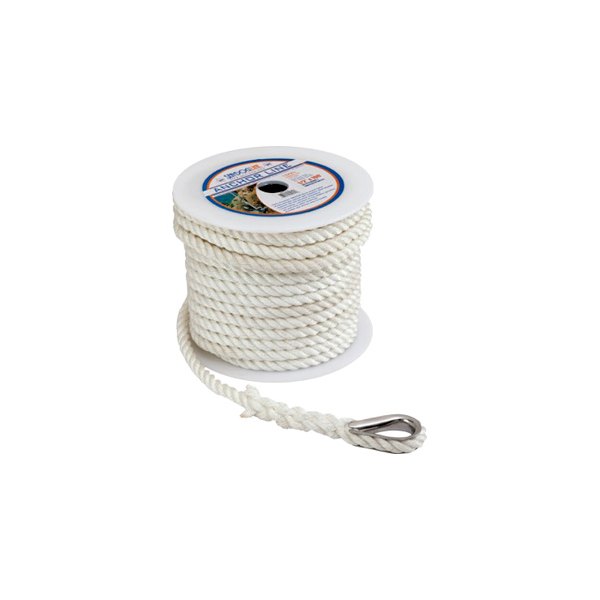 Sea Dog® - 1/2" D x 100' L White Nylon 3-Strand Twisted Anchor Line with Thimble