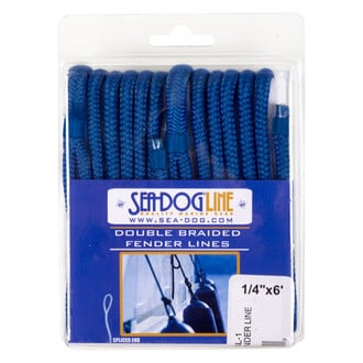 Sea Dog® - Premium 1/4" D x 6' L Blue Nylon Double Braid Fender Lines, 2 Pieces