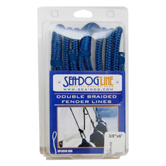 Sea Dog® - Premium 1/4" D x 6' L Navy Nylon Double Braid Fender Lines, 2 Pieces