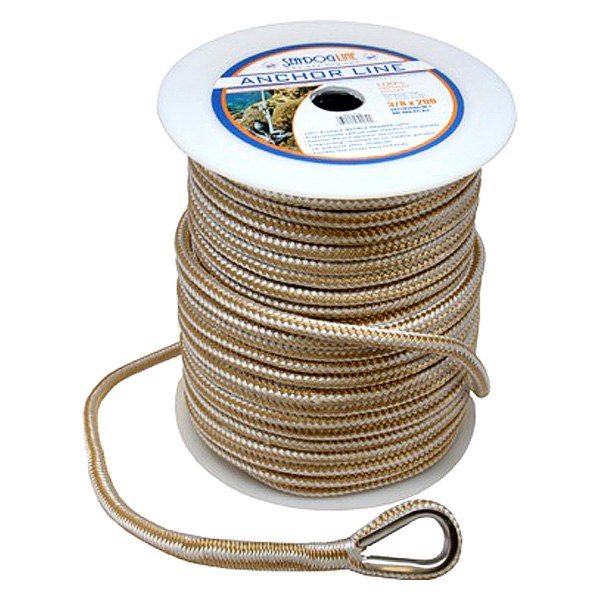 Sea Dog® - Premium 3/8" D x 60' L Gold/White Nylon Double Braid Anchor Line