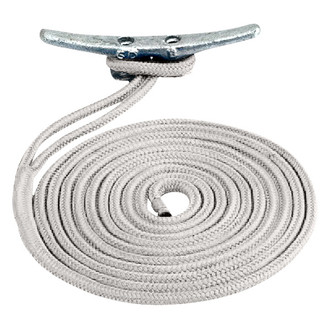 Sea Dog® - Premium 1/2" D x 20' L White Nylon Double Braid Dock Line