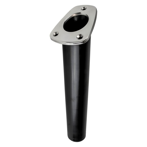Sea Dog® 325065-1 - 30° 10 L 1-5/8 I.D. Black Injection Molded ABS Narrow Gunnel  Rod Holder with Stainless Top 