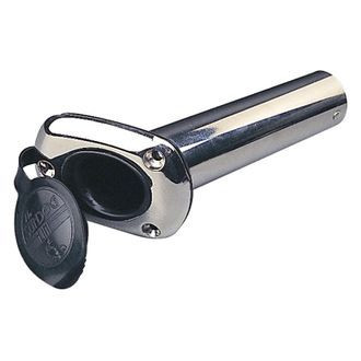 Sea Dog® - 30° 8-3/4" L 1-1/2" I.D. Investment 316 Stainless Steel Flush Mount Rod Holder with Cap