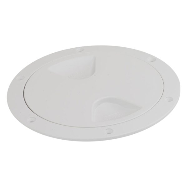Sea Dog® - 6-3/4" O.D. x 5-1/2" I.D. White Injection Molded Polypropylene Screw-Out Deck Plate