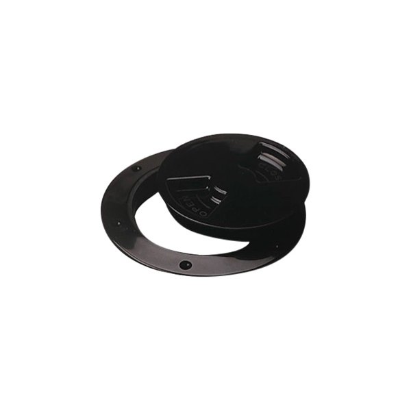 Sea Dog® - Quarter-Turn 8-1/8" O.D. x 6-1/2" I.D. Black Injection Molded ABS/Polycarbonate Smooth Screw-Out Deck Plate